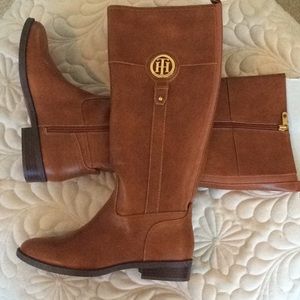 🧡🏵NEW Tommy Hilfiger Leather Brown Boots 8.5🧡🏵